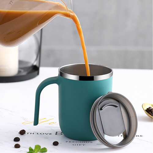 Isolierter Edelstahl-Campingbecher mit Deckel, 355 ml 1
