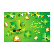 St Patrick's Day Banner 180 x 115 cm Irish Clover Design
