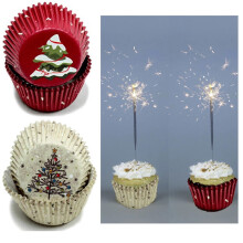 100 Christmas Tree Cupcake Liners