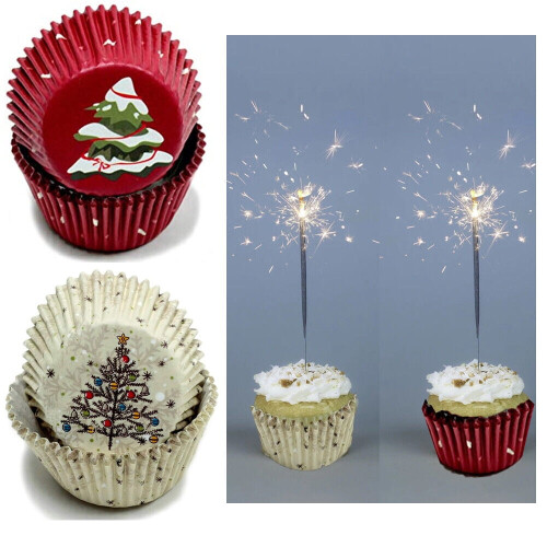 100 Christmas Tree Cupcake Liners