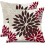 Conjunto de 2 capas de almofada com estampa floral em tons de vermelho e marrom, 45x45 cm (18x18 polegadas). 1