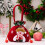Christmas Velvet Gift Bag 22x20cm Red Drawstring 1