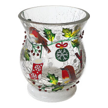 Maison Concepts Christmas crackled glass candle holder