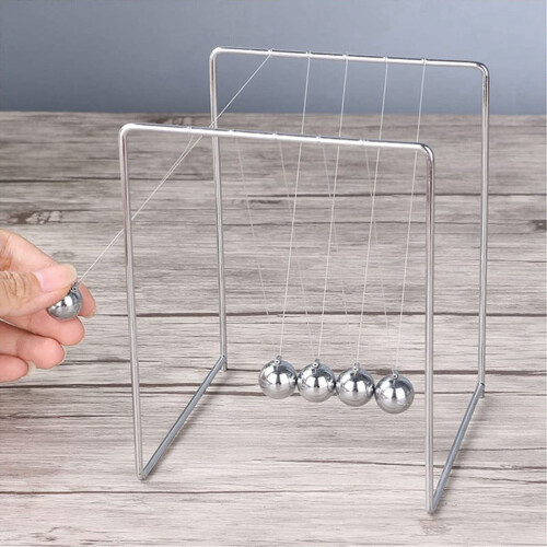 Metal Newton's Cradle Desk Decor – Silver Alloy