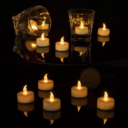 HKUKY LED-Teelichter, warmgelb, 24 Stück