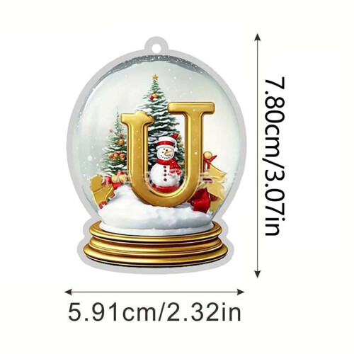 Yellow Crystal Acrylic Christmas Tree Alphabet Ornaments 2