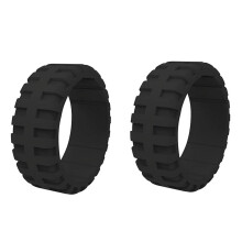9mm Black Silicone Couple Ring Set - Size 11