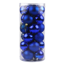 24pcs Blue Christmas Baubles, 6cm Hanging Tree Ornaments