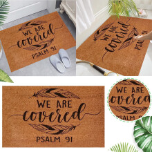 Tapetes de boas-vindas VOSS para porta externa, com estampa de salmos religiosos. Decoração para casa.