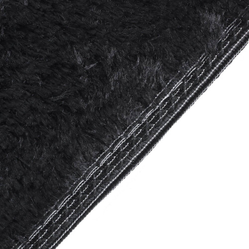 Black Plush Home Rug 40 x 40 cm 2