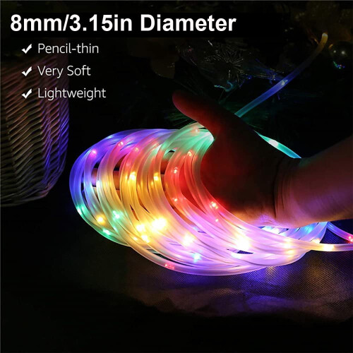 200 LED Waterproof Rope Lights 72ft 2 Pack with Remote 2