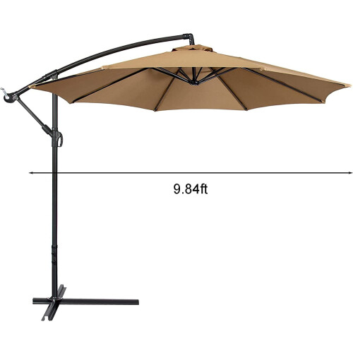 WOVTE cantilever umbrella canopy 10 ft 8-rib 2