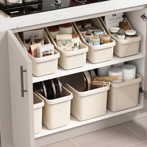 Kitchen Storage Cabinet with Wheels for Cookware and 2