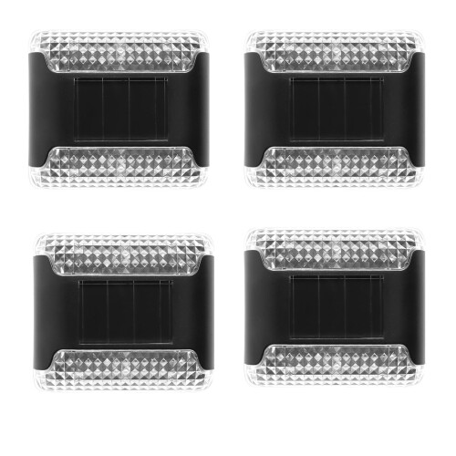 Conjunto de 4 luzes solares para deck em aço inoxidável 1