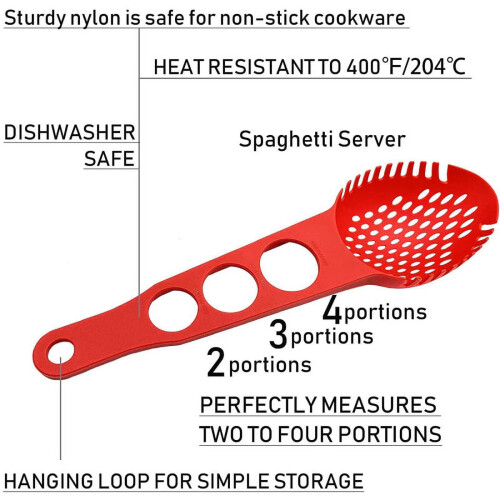 Nylon Spaghetti Server with Strainer and Measure Tool 1