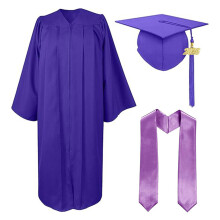 2026 Graduation Gown Caps Tassels Set Graduation Caps-Purple XL