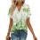 Women's Short Sleeve V-Neck  Blouses, Work Blouses,-Green S 1