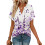 Women's Short Sleeve V-Neck  Blouses, Work Blouses,-Lavender L 1
