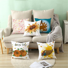 Fronha quadrada com estampa de girassol para decoração de outono e Ação de Graças.