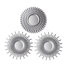 Silver Round Wall Mirrors Pack of 3