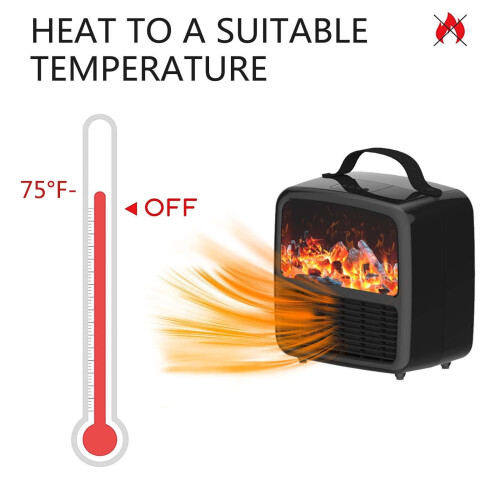 Simulation Flame Desktop Electric Warmer 1500W 2