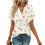 Women's Short Sleeve V-Neck  Blouses, Work Blouses,-White XL 1