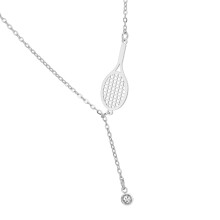 Delicate Tennis Racket Charm Necklace Elegant And-Silver 2
