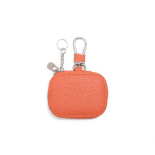 Stylish Small Keychain Bag For Coin And Keys PU Fabric-Orange