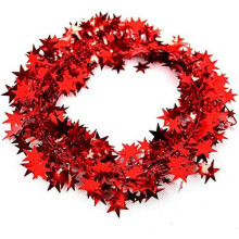 Star Garland Tinsel Wire 25 Ft Red 2 Pack