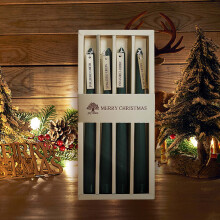Taper Candles 9.8 Inch Metallic Smokeless Scented Set of 4