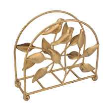 Eisen-Serviettenhalter, Rustikales Blattvogel, Vintage Gold