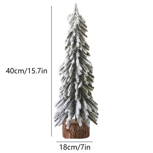 Christmas Tree Mini Decoration with Snow Effect Green 2