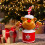 Caixa de presente de Natal com boneco de neve e orelhas de coelho (1 unidade) 5