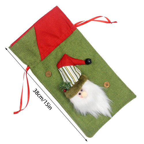 Santa-themed drawstring gift bag for home textile storage 1