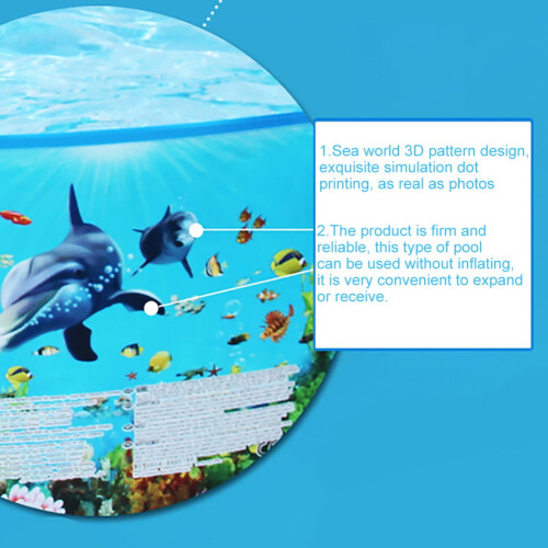 Kids Inflatable Swimming Pool – Sea Pattern, 122cm or 2