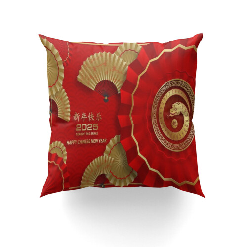 Snake Year Throw Pillowcase16x16inch 1