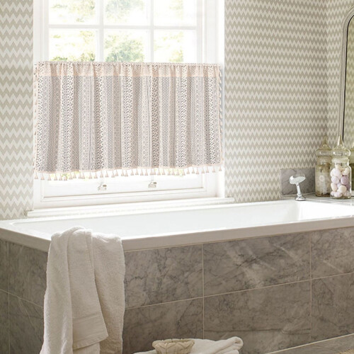 Beige Kitchen Valance Curtains Light Blocking 59.05x17.71 In 2