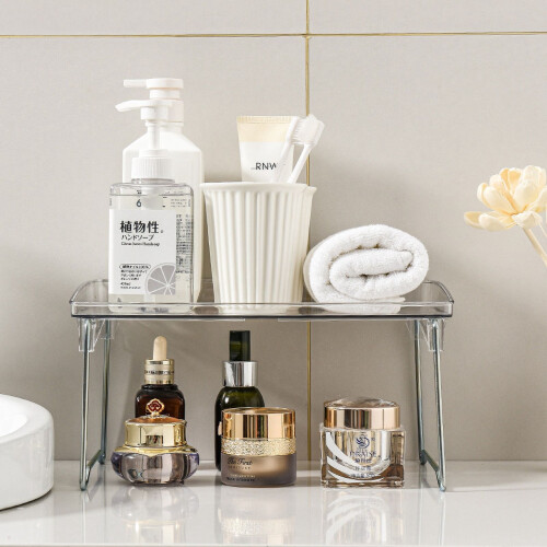 Clear acrylic stackable shelf rack 1 piece 2