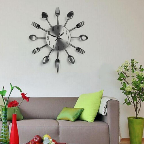 Black Metal Wall Clock for Kitchen Decor 1