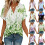 Women's Short Sleeve V-Neck  Blouses, Work Blouses,-Lavender L 2