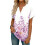 Women's Short Sleeve V-Neck  Blouses, Work Blouses,-Lavender L 5