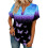 Women's Short Sleeve V-Neck  Blouses, Work Blouses,-Lavender L 6