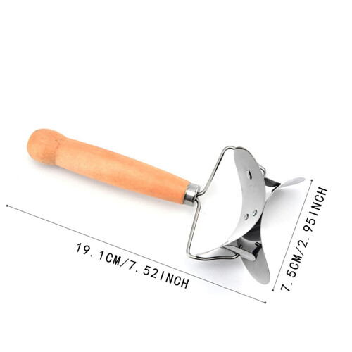 Portable dumpling maker with wooden handle stainless steel 2