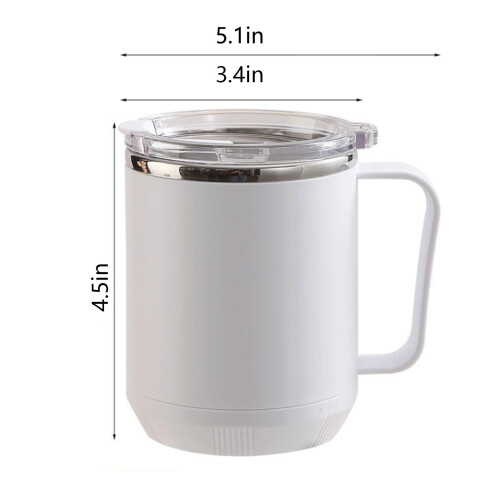 Isoleret kaffekrus i rustfrit stål, 460 ml med låg og 2