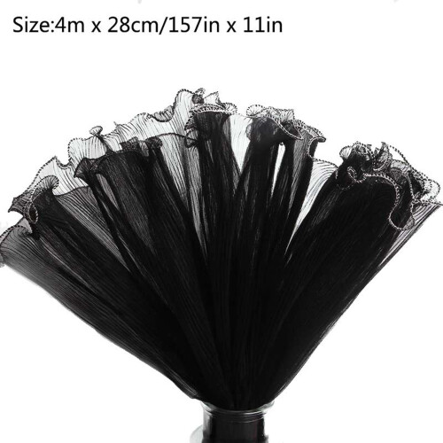 Black Pleated Mesh Wrapping Paper 280mm Wide 1