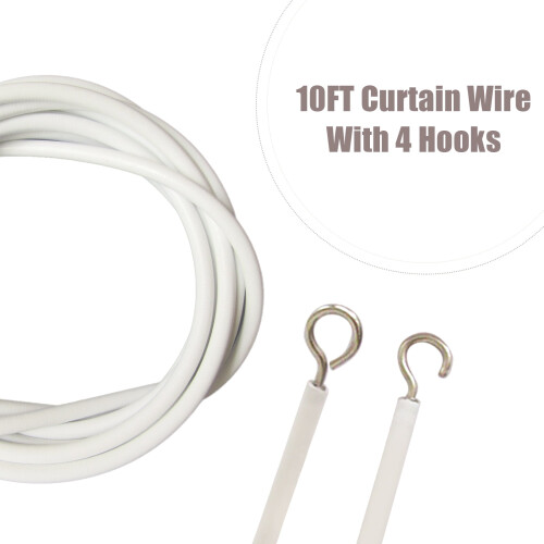Gecheer curtain wire with hooks 10 feet 2