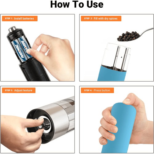 Set di macina sale e pepe a batteria (2 pezzi) 2
