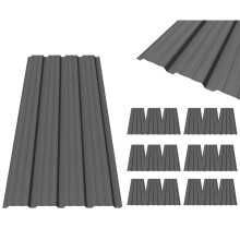BIRCHTREE Roof Sheets 18x Corrugated Garage Carport Shed Metal Roofing Panels Grey