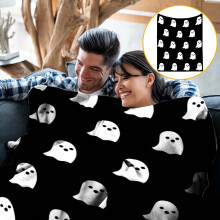 Coperta in flanella reversibile Donemore Halloween fantasma, 50x60 pollici