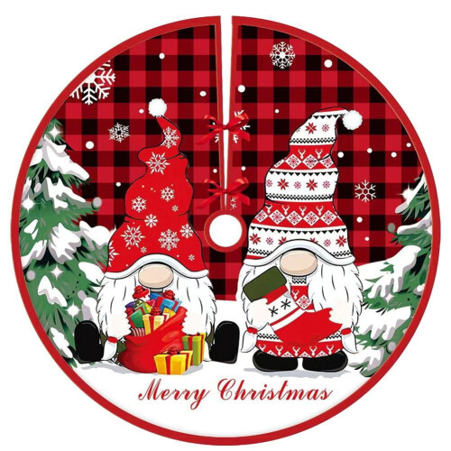 Weihnachtsbaumrock Schneemann Rot Rustikal 36 Zoll